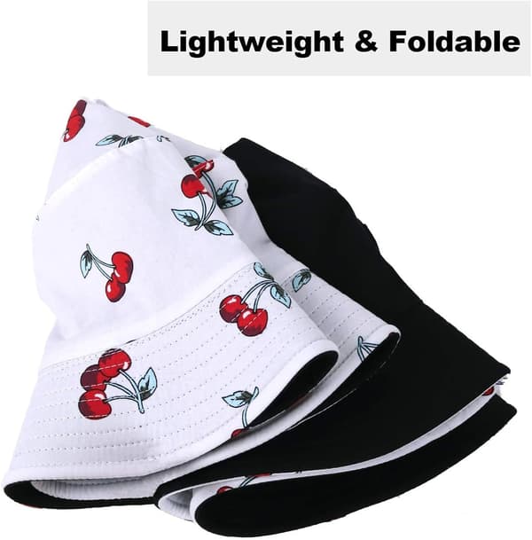 Sommarreversibel hinkhatt - Dam Funky Fruit Print Fishmen Fällbar utomhuskeps