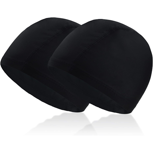 2 st badmössor simbassäng simning för vuxna simmössa mjuk polyestertyg simmössa för blandade barn vuxna flickor pojkar män kvinnor，21*14cm(Inte