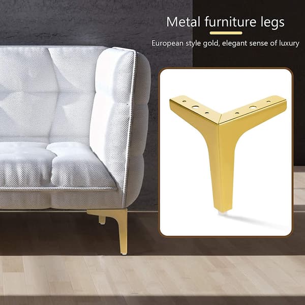 4 stk. Metal Triangle Møbelfødder, Fødder Til Sofa Og Stole, Udskiftning Triangle Skabfødder Til Skab, Sofa, Stol, Sofabord 17cm