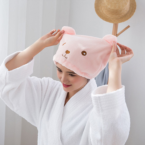(Beige+Blå) 2 stk. Tørrehår Hat Håndklæde Mikrofiber Håndklæde Turban Absorberende Ansigtshåndklæder Badehåndklæde Hurtigtørrende Hår Hat