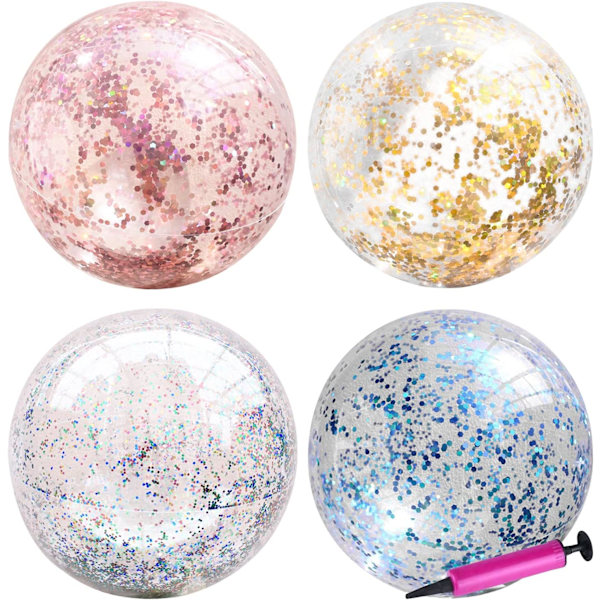 Giant Beach Ball Glitter Sequin Ball Inflatable Bubble Ball,Transparent Tear-Resistant Bounce Ball,for Indoor Outdoor Play