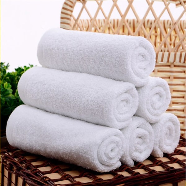 Högkvalitativa vita badlakan i bomull, 6-pack 35*75 cm badlakan för pool, spa och gym Lättviktiga och mycket absorberande handdukar