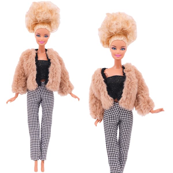 Dockkläder accessoarer plysch väst jacka + kjol set L363