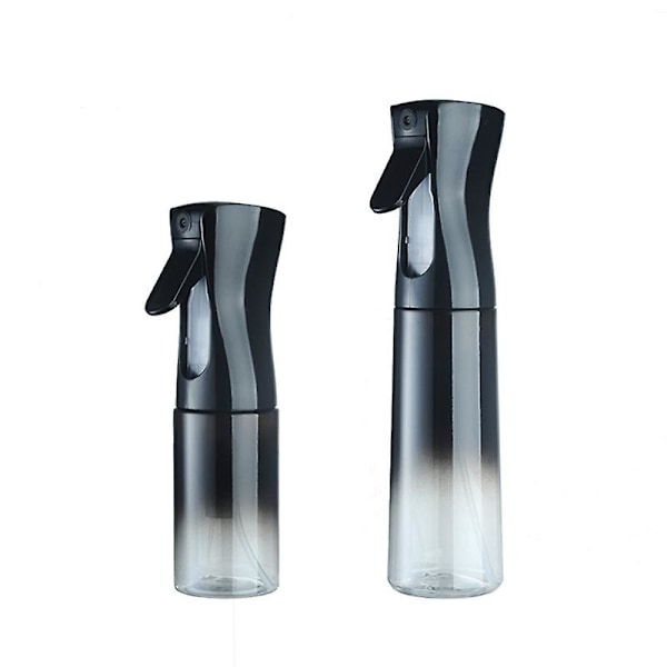 2 st Hårsprayflaska, 200 ml + 300 ml Kontinuerlig Vatten Mister Sprayflaska Tom Fin Mist Frisörsprayflaska Gradient Black
