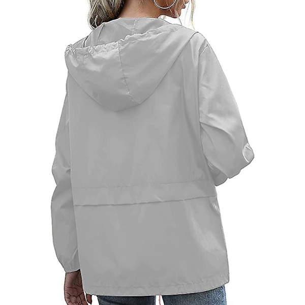 Vattentät regnjacka för kvinnor, lätt regnjacka med huva, vindjacka 2XL