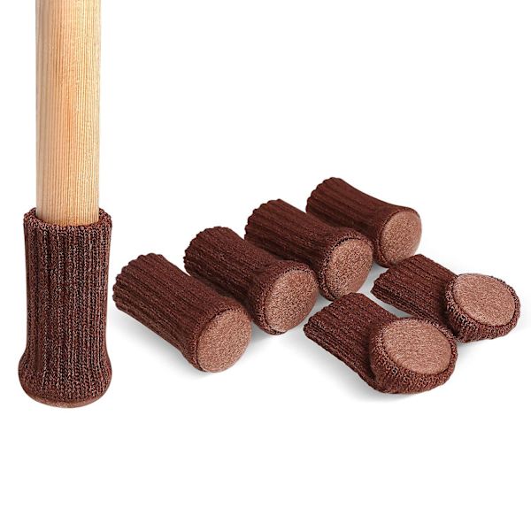 24 st stolskydd i hög elastisk golvskydd halkfria stolsben strumpor möbelskydd set, passar diameter Brown