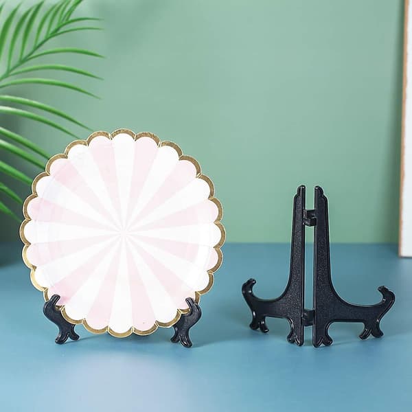 12 stk. 6 tommer plast staffelier plade display stande billede ramme stand holder, sort