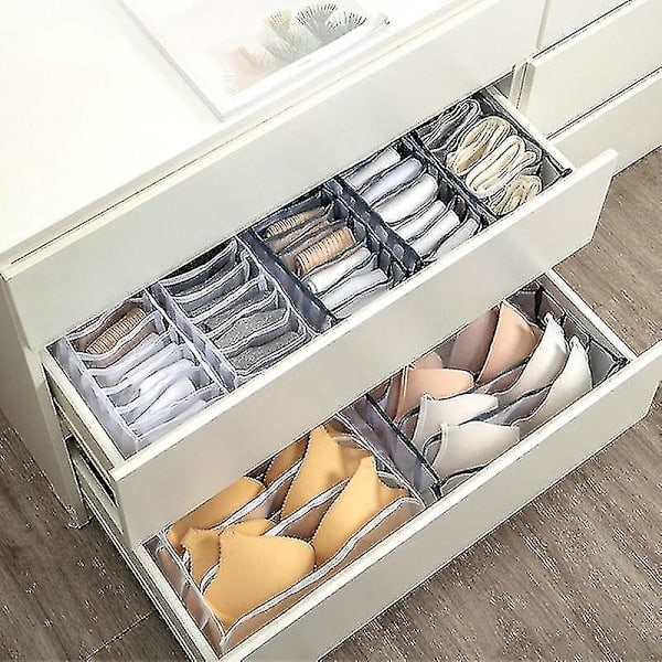 Boksrum BH Strømper Trusse Opbevaringsbokse 11 grid beige