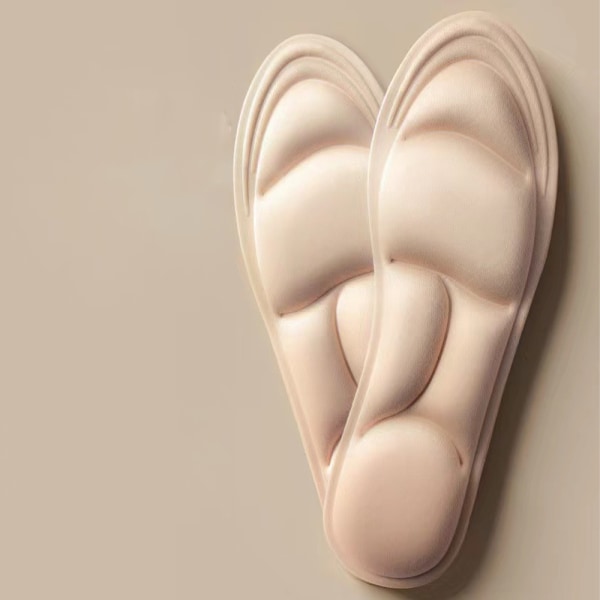 Pakke med 2 par (beige farge 30-40m) Memory Foam Arch Support Pads for fasciitis Innleggssåler Støvler Hæler Smertelindrende knystføtter