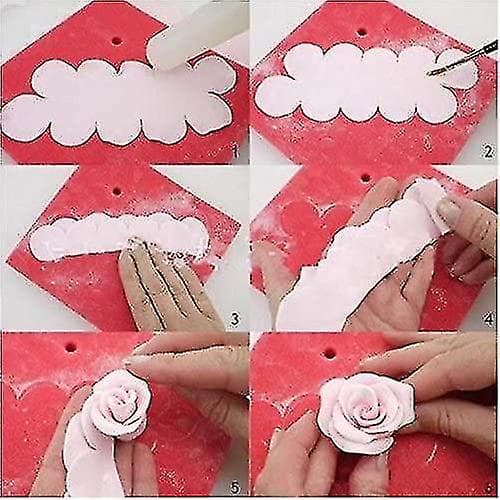 3 sett med rosekutter fondant blomster kakeform