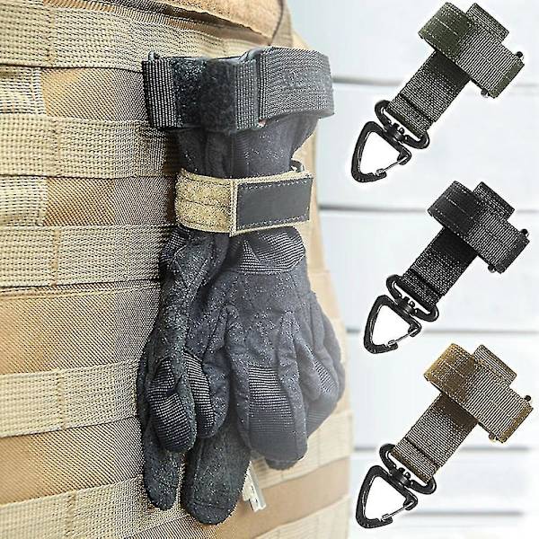 Ny multifunktionell nylonhandskar krok arbete säkerhetsklämma utomhus taktisk klättring rep anti-förlorad camping hängande spänne Khaki