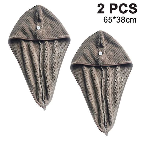 2-pack hårtorkningshanddukar, superabsorberande mikrofiberhårhandduk