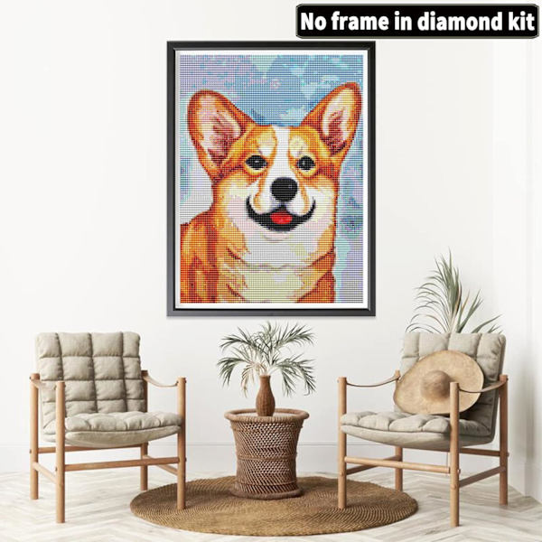 DIY 5D Diamantmaleri Komplette Sæt Hund, Diamantbroderi Maleri Dyr efter Nummer Kit Tilbehør, Korssting Lærred Stue Soveværelse Væg