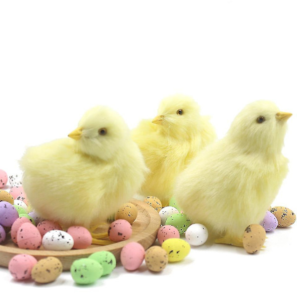 Tiput lelu kera kukoileva mock tipu pääsiäisen koriste diy miniatyyri kana puutarha koriste koti pääsiäinen juhla koriste Chick 3