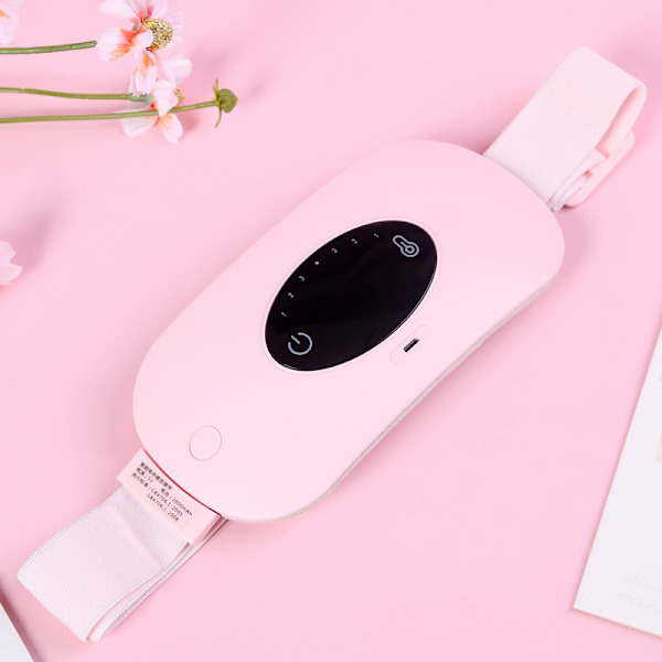 Kvindernes menstruationsperiode varme palads artefakt opvarmet massage vibration varme palads skat tante dysmenoré smertelindring bælte pink