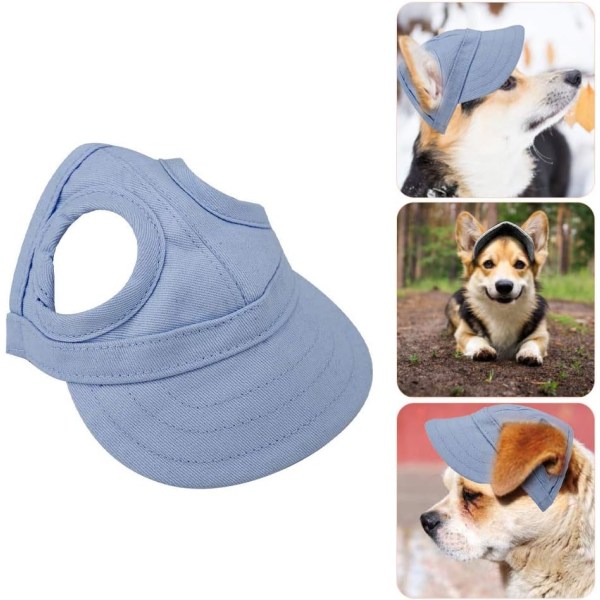 1 stk. L Hund Sports Hat Kat Kæledyr Baseball Cap Udendørs Solhat Fashionable Solhat Justerbar Stribet Sommer Rejsehat med Ørehuller