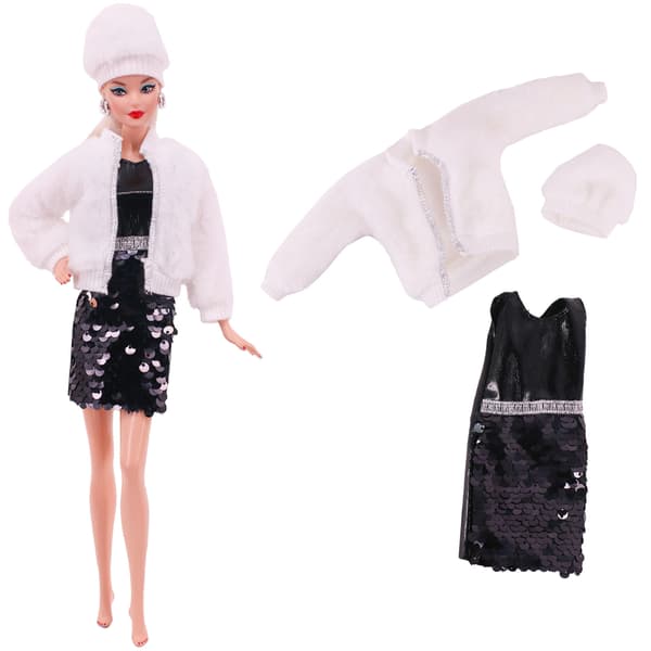 Dockkläder accessoarer plysch väst jacka + kjol set L356