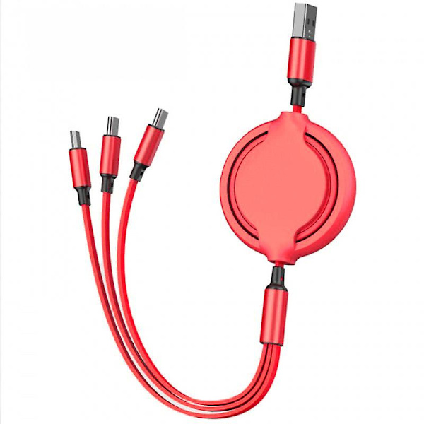 Retraktbar Pd hurtiglading kabel teleskopisk tre i en ladekabel