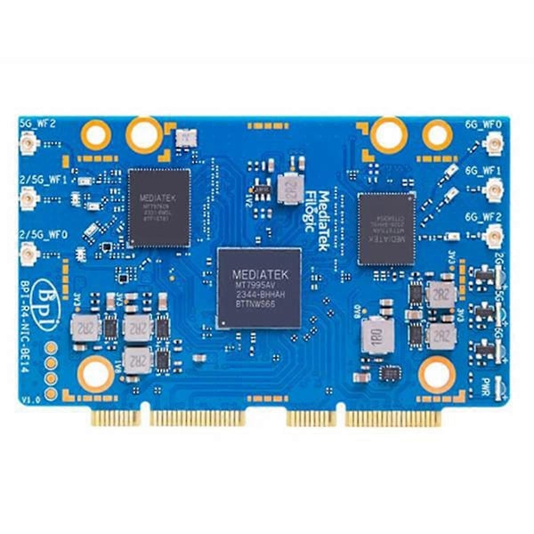 För Banana Pi -R4-NIC-BE14 Wifi7 Modul Tillbehör för -R4 MT7995AV Chipset 2 PCIe 3.0 Gränssnitt, 6st Antenn