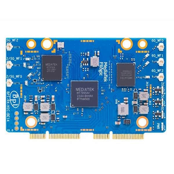 Til Banana Pi -R4-NIC-BE14 Wifi7 Modul Tilbehør til -R4 MT7995AV Chipsæt 2 PCIe 3.0 Interface, 6 stk. Antenne