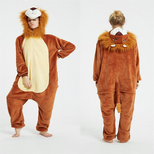Unisex Flanell Dyre Pyjamas En-delt Nattøy Hettegenser Nattøy Fest Cosplay Dyr Siamese Pyjamas L
