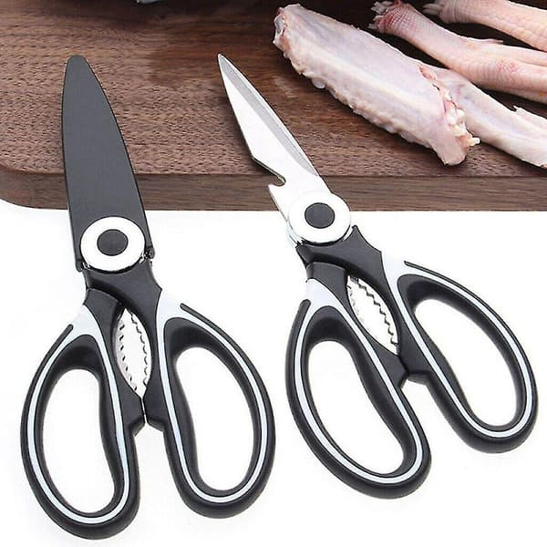 2x Kjøkkensaks Saks Multifunksjonell Rustfritt Stål Mat Grill Saks