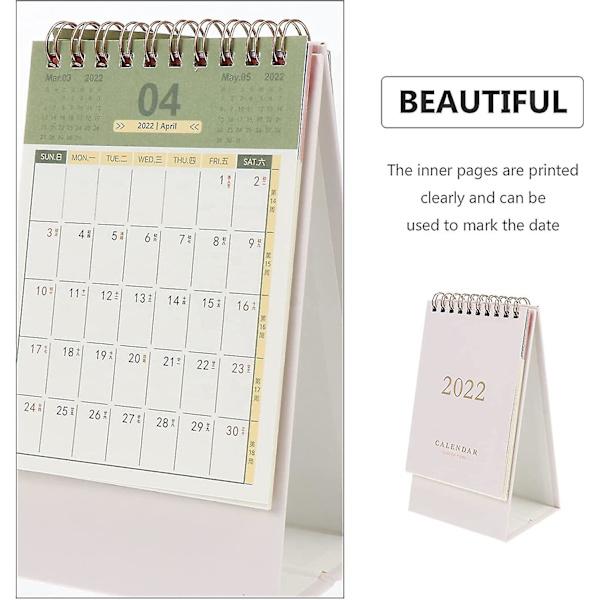 2021-2022 Skrivbordskalender Mini Skrivbord Stående Flip Månadskalender Memo Bok Skola, Hem, Kontor