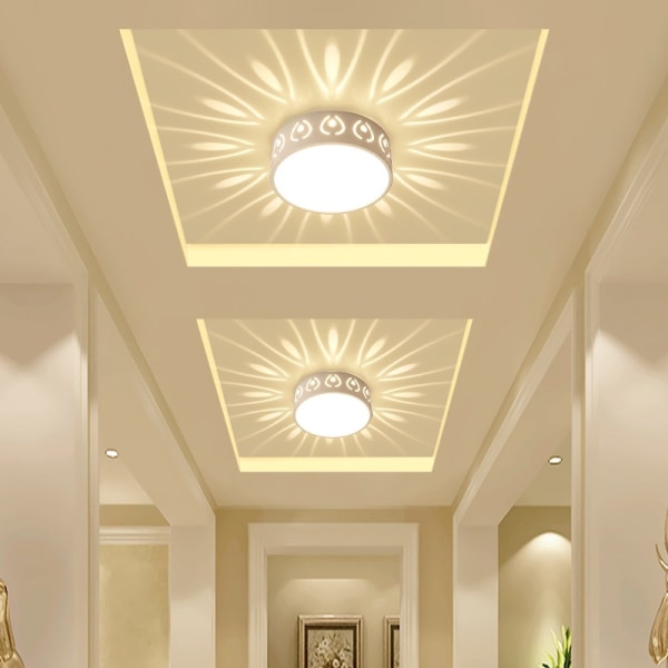 Kreativt gångljus, enkelt modernt korridorljus, inbyggd spotlight, downlight, LED-entréljus, entréljus, hallljus, varmljus 3W