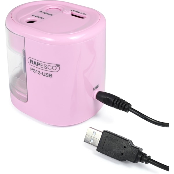 USB-sähkökynän teroitin, vaaleanpunainen