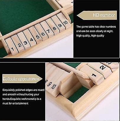 Deluxe 4-spelar Shut The Box Träspel Klassiskt Tärningsspel pink