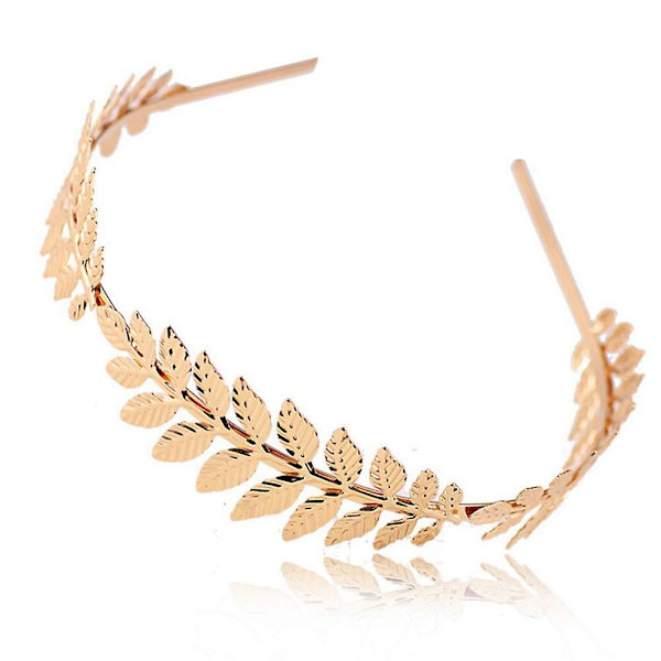 Bladhuvudband, Fashion Guld Bladhuvudband Grekiskt Huvudband Tiara Vintage Roman Goddess Blad Brudkrona Gren Gold