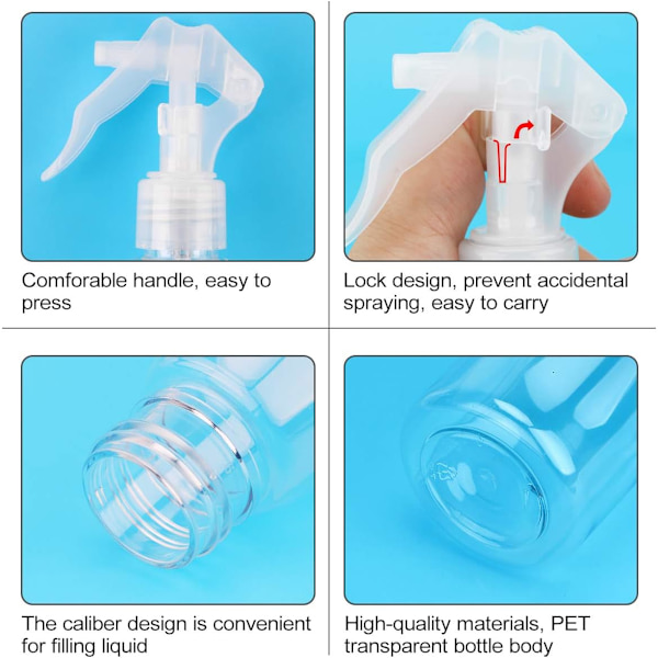 200 ml sprayflaskor tomma sprayflaskor spray transparent plast
