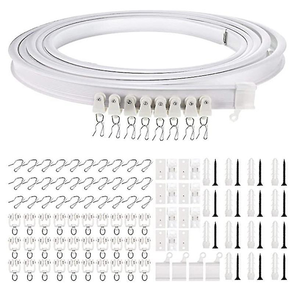5 m böjd skena krok 30 remskivor 30 installationskoder 15 skruvar 15 expansionsskruvar 15 pluggar 4