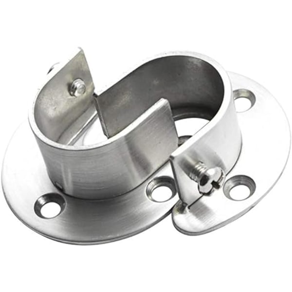 (25MM) 2-pakkaus ruostumattomasta teräksestä valmistettuja kaappitangon pidikkeitä, raskaan sarjan kaappitangon päätuet, laippa, tankopidike ruuveilla, U-muotoinen, helppo asennus tai hiljainen