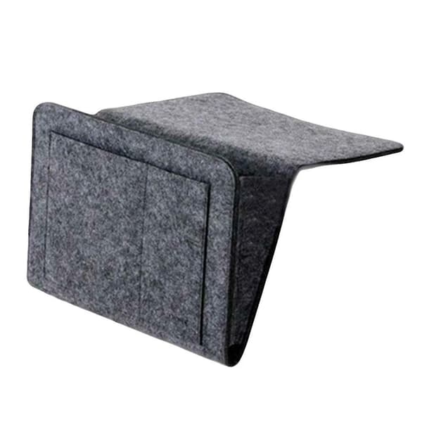 Sengside opbevaringspose i filt med lommer til seng, sofa, skrivebord, hængende organizer til telefon Medium Gray