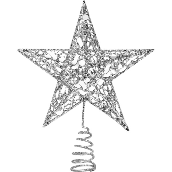 Glitter Julgran Topper Metallisk Julgran Topper Halloween Tinsel Star