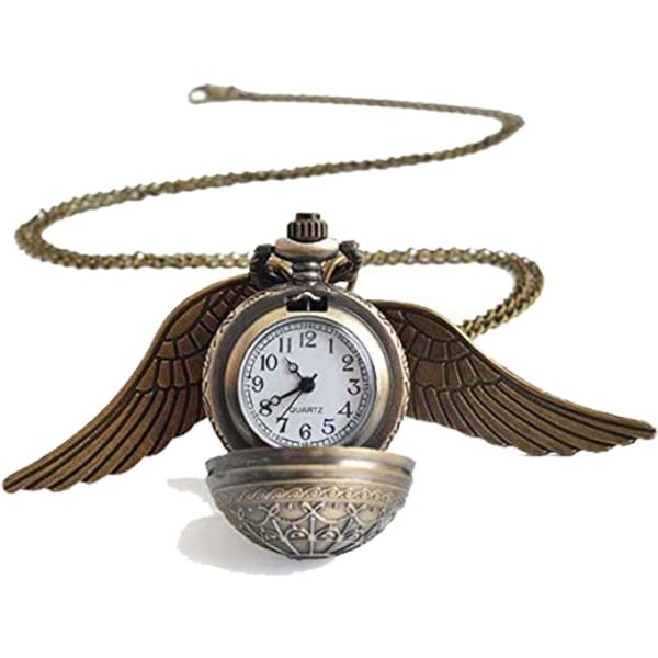 Vintage Retro Angel Wing legendariska flygande boll hänge halsband Steampunk watch