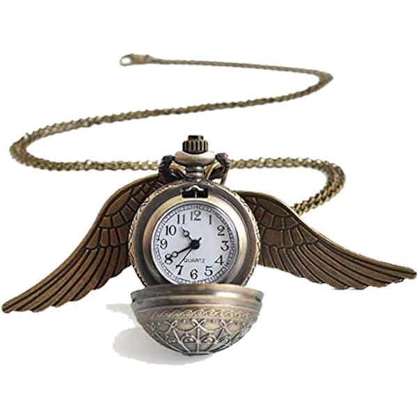 Vintage Retro Engel Vinge Legendarisk Flyvende Bold Vedhæng Halskæde Steampunk Lommeur