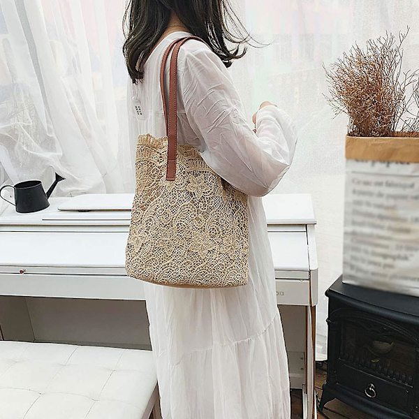 Mote Dame Litterær Blonder Hult Allsidig Håndveske Skulder Bag + Clutch Champagne