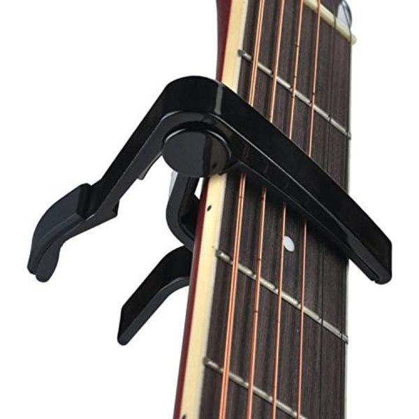 Gitar Capo, Alloy Guitar Capo for 6 String Folk Guitar, Electric and Acoustic Guitars Ukulele, Mandolin and Banjo, Black.