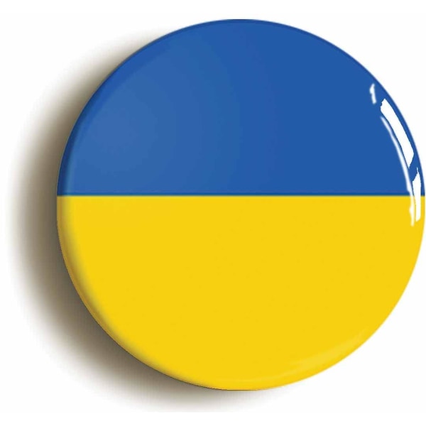 Ukrainas ukrainska nationella flagga-knappnål (storleken är 1 tum / 25 mm diameter)