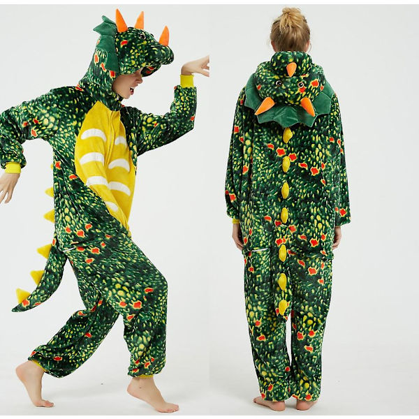 Unisex Flanell Djurpyjamas En-delad Nattkläder Hoodie Sovkläder Fest Cosplay Djur Siamese Pyjamas L