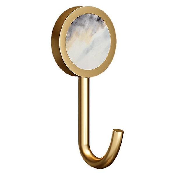 Sæt med 2 massive messing dekorative vægkroge, ingen huller, skinnende guld fancy krog, mønsterkrog