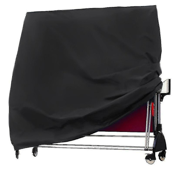 210d Oxford stof udendørs bordtennis sammenklappelig bord støvcover lynlås, 165x70x185cm Black