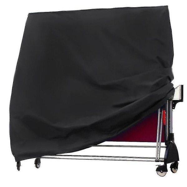 210d Oxfordtyg utomhus bordtennis hopfällbart bord dammskydd dragkedja, 165x70x185cm Black