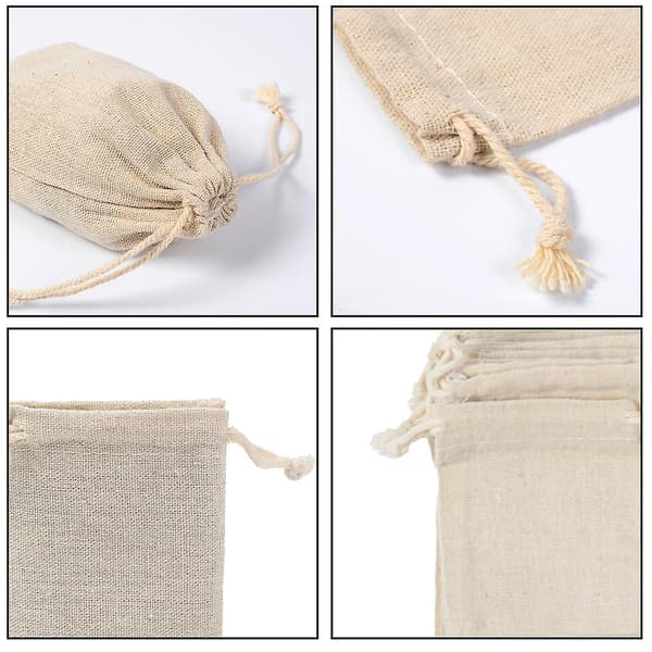 20 st bomullspåsar linnesnöre presentpåse smycken förpackningspåsar 15x20cm
