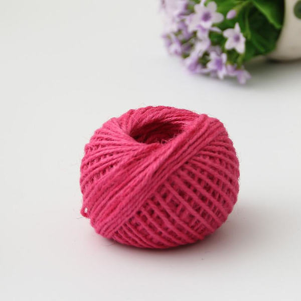 2 st Jutegarn 50m Jutesnöre 3-lagers 2mm Tjocklek Jute Rep För Dekoration Trädgård Blomsterarrangemang DIY Konst Bundna Hantverk Rose red