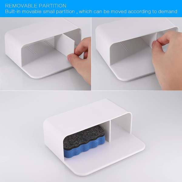 Magnetisk pennhållare med magnetiskt whiteboard-suddgummi, justerbar magnetisk torrradsmarkeringshållare och suddgummi