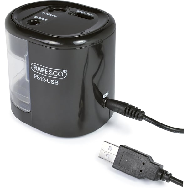USB Elektrisk Blyantspidser, Sort