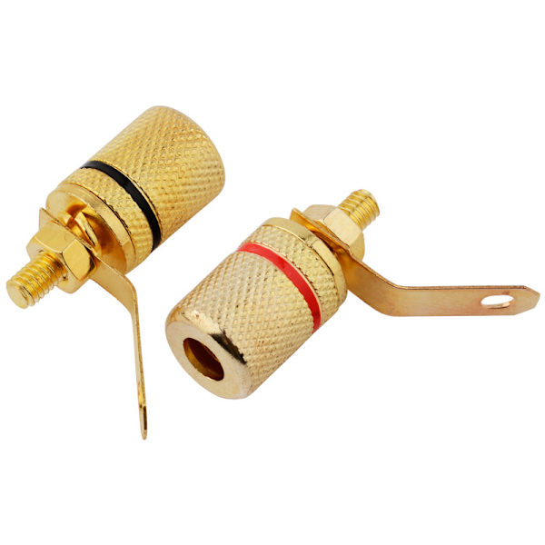 Kobberbelagt højttalerterminal bananplugs højttalerlydterminal Budweiser blok 4mm 2 stk.